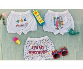 Bloomer White with A/O Print (pack of 6)